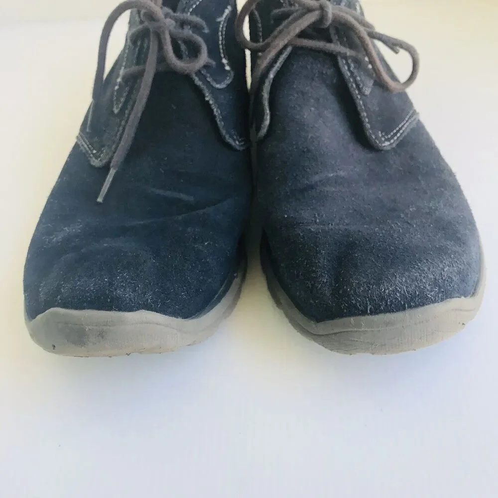 Skechers Navy Blue Leather Casual Lace Up Chukka Ankle Boots Shoes Men's 12